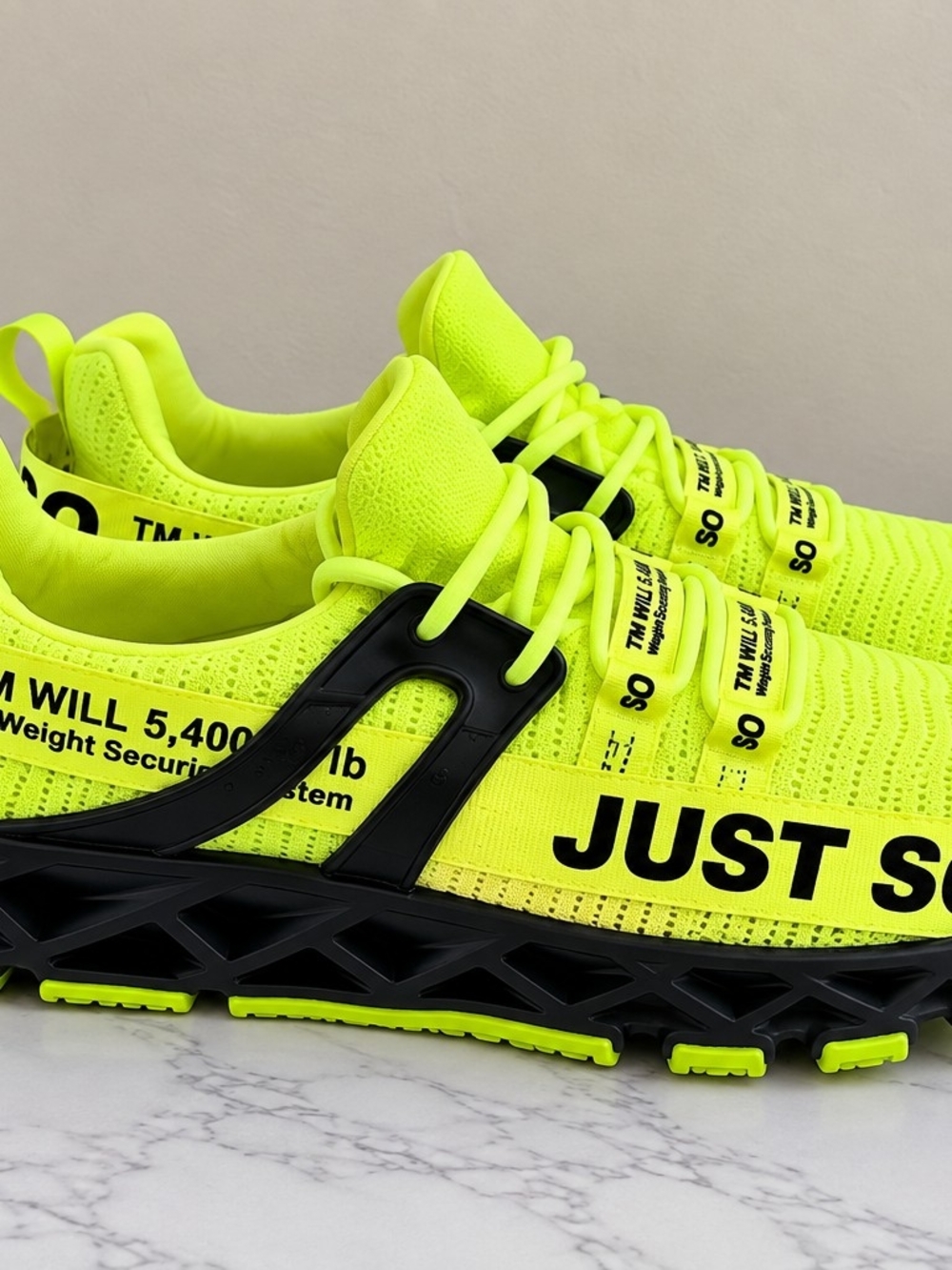 Just So Neon Yellow Black Athletic Sneakers Women’s Size 9